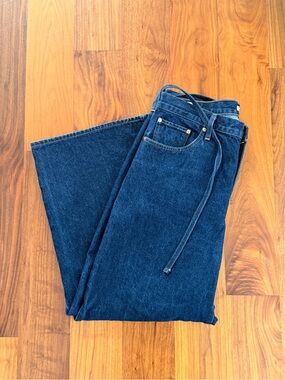 Levi’s Premium Dark Indigo Straight Jeans with Self Tie Waist